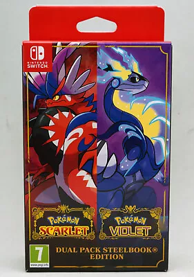 Nintendo Switch Pokemon Scarlet & Violet Dual Pack Double GOLD Steelbook Edition • $125