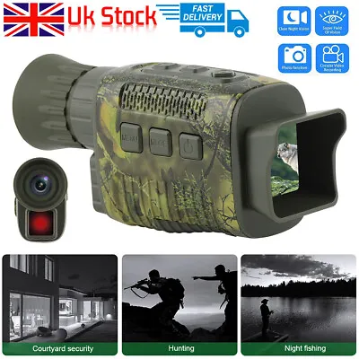 4K Night Vision 5X Digital Zoom Infrared Day & Night Telescope Monocular Hunting • £47.49