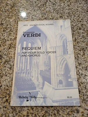 Giuseppe Verdi Requiem Vocal Score Kalmus Vocal Scores - Four Solo Voices • $13.99