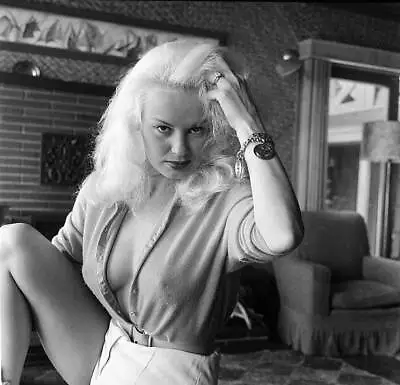 Actress Mamie Van Doren Poses At Home In LA 1956 OLD PHOTO 12 • $9