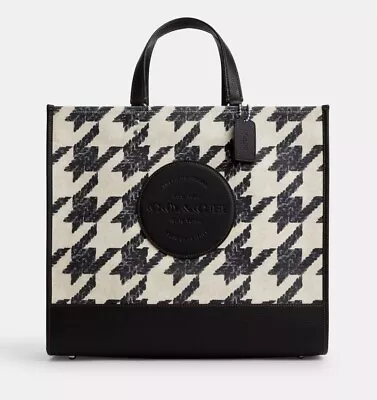 NWT Coach CJ624 Dempsey Tote 40 In Canvas And Leather With Houndstooth Print • $254.50