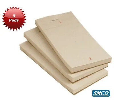 5 WAITER PADS Takeaway Order 100 PAGES CAFE FOOD PUB Numbered Sheets BY SMCO • £4.90