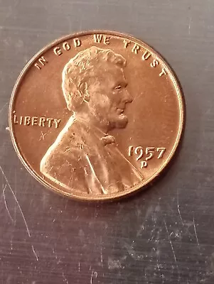 1957-D 1C RD Lincoln Cent DD • $1500