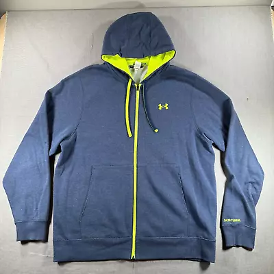 Under Armour Full Zip Hoodie Mens XL Blue Fleece Long Sleeve Loose Fit • $19.99