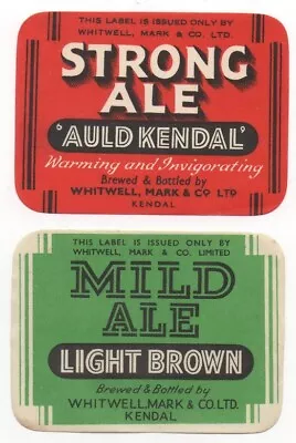 Old Brewery  Labels - Uk - Whitwell Mark Of Kendal - Pair B • £1.99