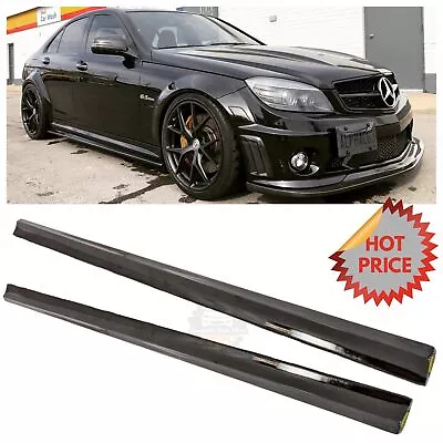 08-14 Mercedes Benz W204 C63 2d 4d Carbon Fiber Side Skirt Extension Splitters • $395