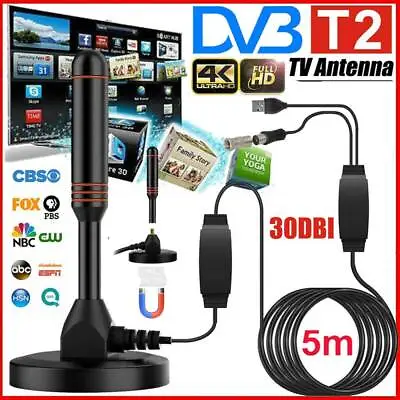 200 Mile Magnetic DVB Caravan HD Digital Freeview Indoor TV Antenna Aerial Ariel • £8.54