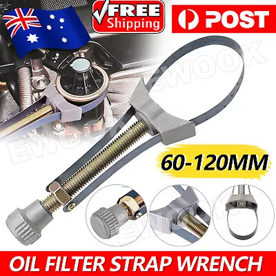 60-120MM Oil Filter Removal Tool Car Wrench Adjustable Strap Wrench Aluminium AU • $10.45