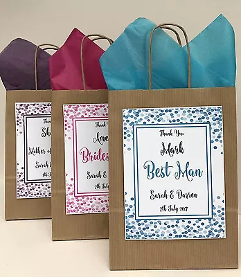 £1.75 • Buy Personalised Brown Favour Gift Bags/wedding/hen/christening/birthday/babyshower 