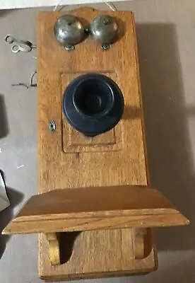 Antique Oak Wall Telephone Vintage • $70