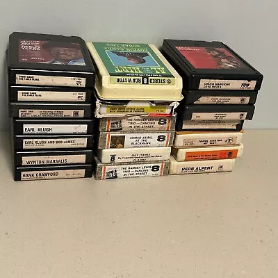 (20) JAZZ BLUES 8 Track Tape Cartridge Lot: 1980s CRC Clamshell Slipcase RARE • $24.95