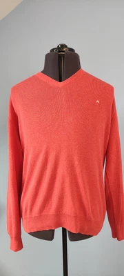 £9.99 • Buy J. Lindeberg Mens Casual Pullover Jumper Pure Cotton Red / Pink V Neck Size L