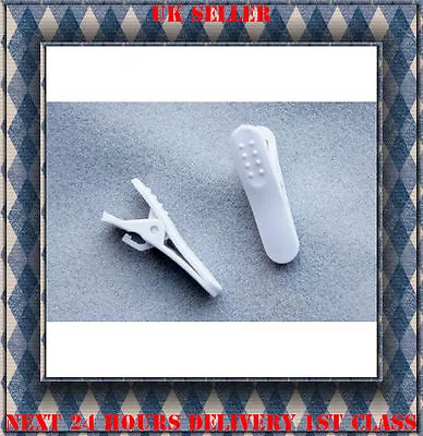 Headphone Earphone Cable Clip High Quality White 2 Pcs *NEW • £0.99