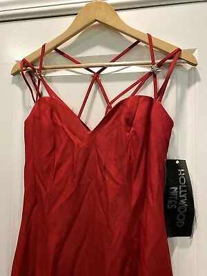 Vintage Red Hollywood Nites Long Dress Gown Size 6 • $58
