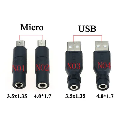 3.5 1.35 4.0 X 1.7 Mm DC Power To Micro USB 2.0 Plug Connector Adapter Converter • $0.99