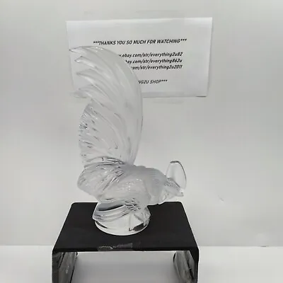 Lalique Rooster New Crystal Coq Nain Figurine 8.25  Made In France Signed • $279