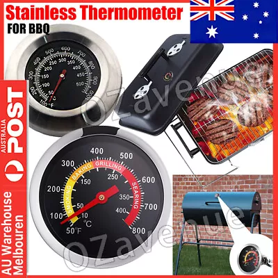 Barbecue Thermometer Oven Pit Temp Gauge 10~400℃ BBQ Smoker Grill Temperature • $12.45