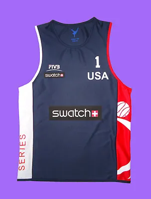 Beach Volleyball Jersey USA #1 Navy  Size S M L XL 2XL New • $35