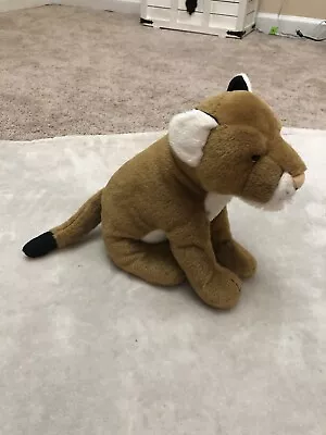 Mountain Lion Wild Republic 12” Stuffed Animal Plush Toy Cougar Brown White 2013 • $10