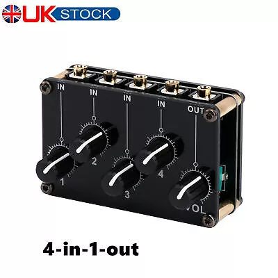 4-in-1-out Passive Mixer Module Mini Stereo 4-Channel Mixer Audio Mixer UK C9K5 • £15.89