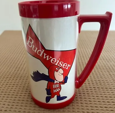 Vintage Budweiser Bud Man Plastic Thermo Serv Tankard Beer Mug Stein • $19.99