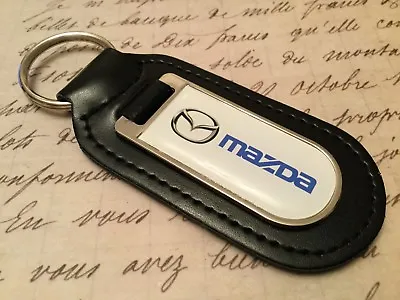 Mazda Printed Black Leather Key Ring Fob Mx Cx 3 5 6 2 • $7.41