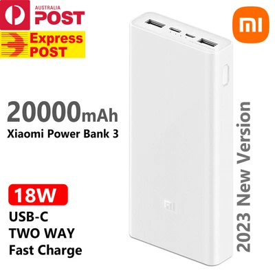 $54.95 • Buy Xiaomi Powerbank 3 Power Bank 20000mah Fast Charge Output Type C Plm18zm