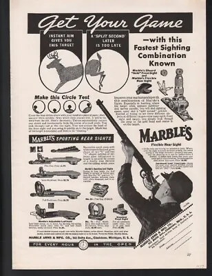 1937 Marble Arms Sport Game Hunt Peep Sight Target Buck Fold Gladstone Mi  21829 • $42.38