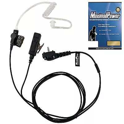 MaximalPower Surveillance FBI Headset Earpiece PTT Mic For VERTEX Two-Way Radios • $14.98