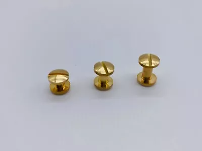£4.70 • Buy 8mm Solid Brass Screw Rivets Curved Head Leather Craft Hardware 