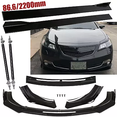 Front Bumper Lip Splitter Spoiler Strut Rods For Acura TL 08-14 • $90.99