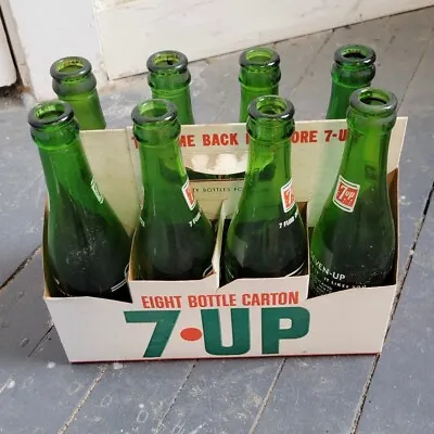 Vintage Fresh Up With 7-up Wooden Case - 8 Pack Carrier Includes 7 Ounce Bottles • $75