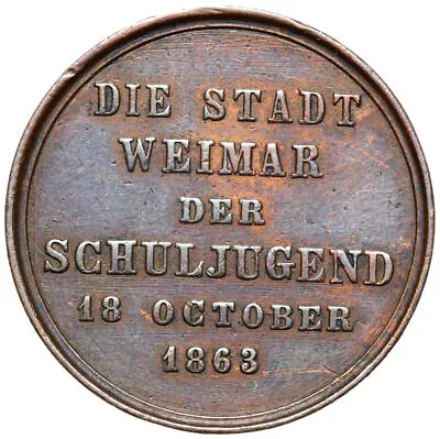 Germany - Medal 1863 - Weimar - 50th Anniversary Of The Battle Of Leipzig 1813 • $29.64