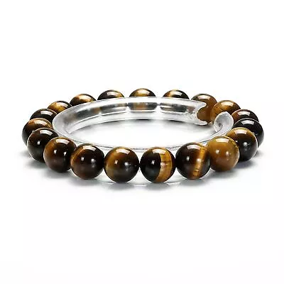 Yellow Tiger Eye Bracelet Smooth Round Size 8mm 10mm 7.5  Length • $7.49