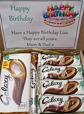 Personalised GALAXY Chocolate Box Hamper Selection Birthday Christmas Gift Treat • £8.99