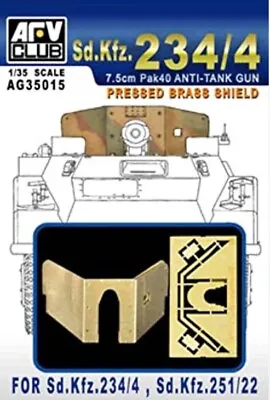 1/35 AFV Club 7.5cm PaK 40 Anti-Tank Gun Pressed Brass Shield #AG35015 • $16.99