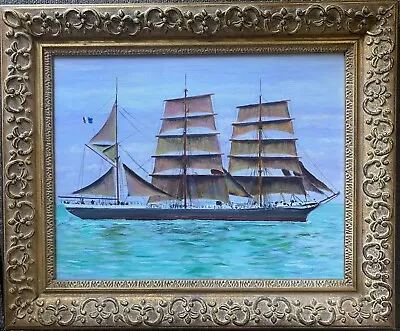 Earl Mayan Oil Painting Of The French Barque “Moliere” • $320