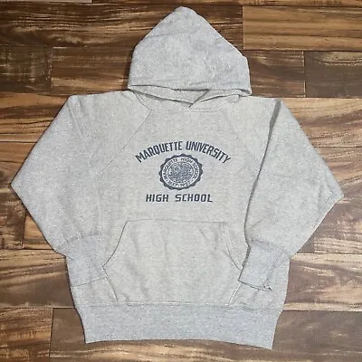 Vintage 1960s Marquette University High School Hoodie Sweatshirt Sz 23x19  RARE • $114.99