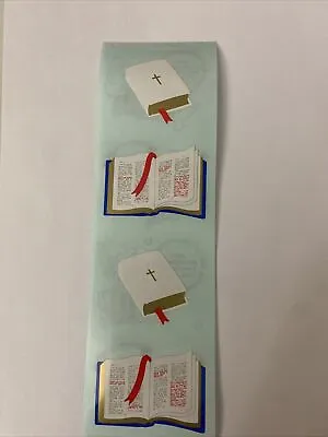 Mrs. Grossman's Vintage 1995 Stickers BIBLE Religious Open/Closed Bible-1 Sheet • $2