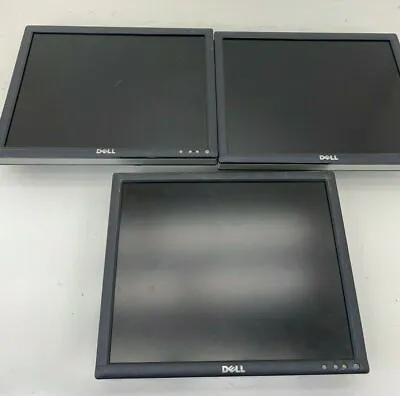 Lot Of 3 - Dell 1704FPVs LCD Monitor 17  VGA DVI USB  • $71.42