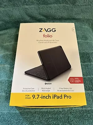 ZAGG Folio Case Hinged Backlit Bluetooth Keyboard For Apple IPad Pro 9.7  Black • $10.99