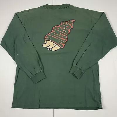 Vintage 90s Mambo Mambosok Graphic Long Sleeve Shirt Green XL Single Stitch  • $59.99