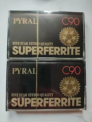 2 X PYRAL C90 SUPERFERRITE BLANK AUDIO CASSETTE TAPE 1978 BRAND NEW  • £9.99