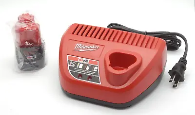 NEW Genuine OEM Milwaukee M12 Battery & Charger Kit  48-59-2401 & 48-11-2401 M • $27.14