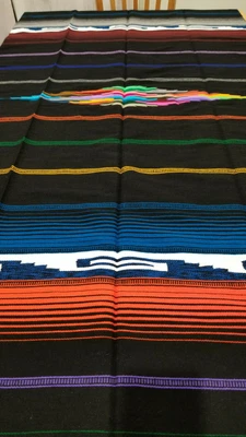 £55.59 • Buy Mexican Premium Sarape Black, Blanket, Rug, Picnic, Throw, Hot Rod, 