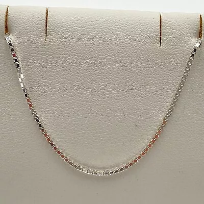 NEW STERLING SILVER 925 18  BOX CHAIN NECKLACE With LOBSTER CLASP - 1.2mm ITALY • $19.95