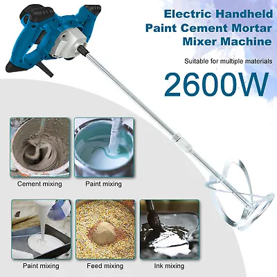 £38.90 • Buy Electric Plaster Paddle Mixer Drill Mortar Paint Cement Stirrer Whisk 2600W 240v