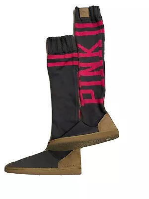 Victoria Secret Pink Gray Mukluk Tall Boots Womens Medium • $150