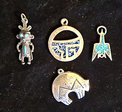 Group Of Vintage Southwest Sterling Silver Turquoise Jewelry Items • $20