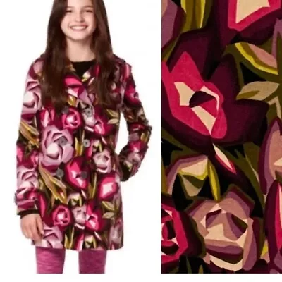 Missoni For Target Girl's Floral Pink Purple Velvet Double Breasted Pea Coat M • $25